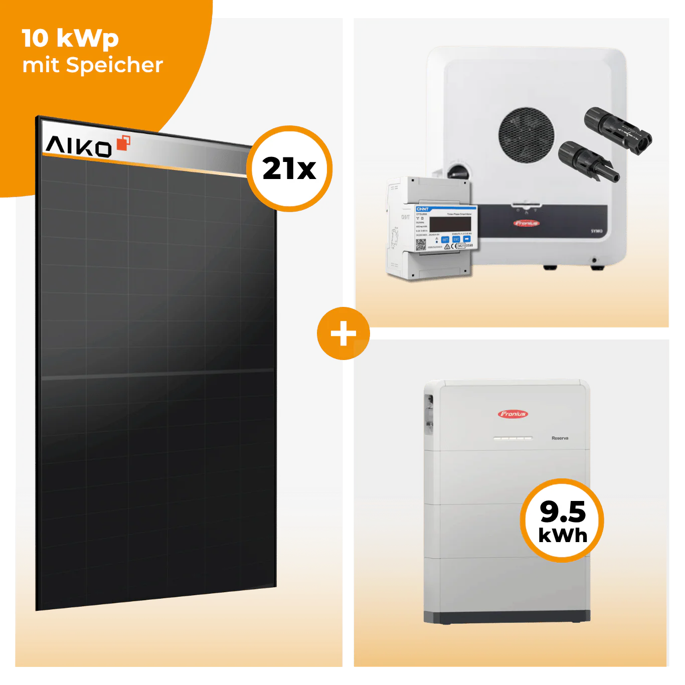 PV Komplettset 10 kWp – 21 x Aiko 470 Neostar 3S+ & Fronius Symo GEN24 Plus opt. Fronius Reserva Speicher - Image 4