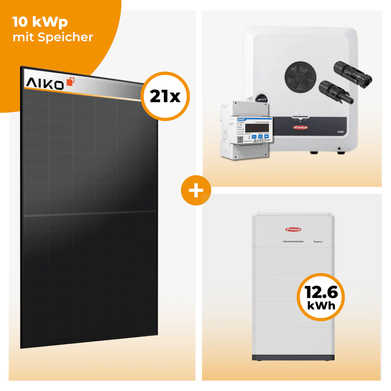 PV Komplettset 10 kWp – 21 x Aiko 470 Neostar 3S+ & Fronius Symo GEN24 Plus opt. Fronius Reserva Speicher - Image 5