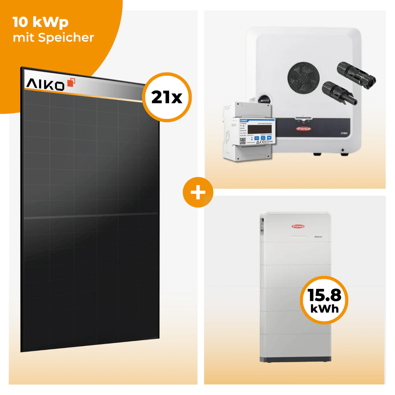 PV Komplettset 10 kWp – 21 x Aiko 470 Neostar 3S+ & Fronius Symo GEN24 Plus opt. Fronius Reserva Speicher - Image 6