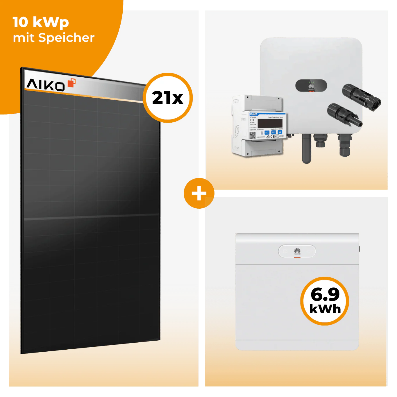 PV Komplettset 10 kWp – 21 x Aiko 470 Neostar 3S+ & Huawei SUN2000 MAP0 opt. Huawei LUNA2000 Speicher - Image 6