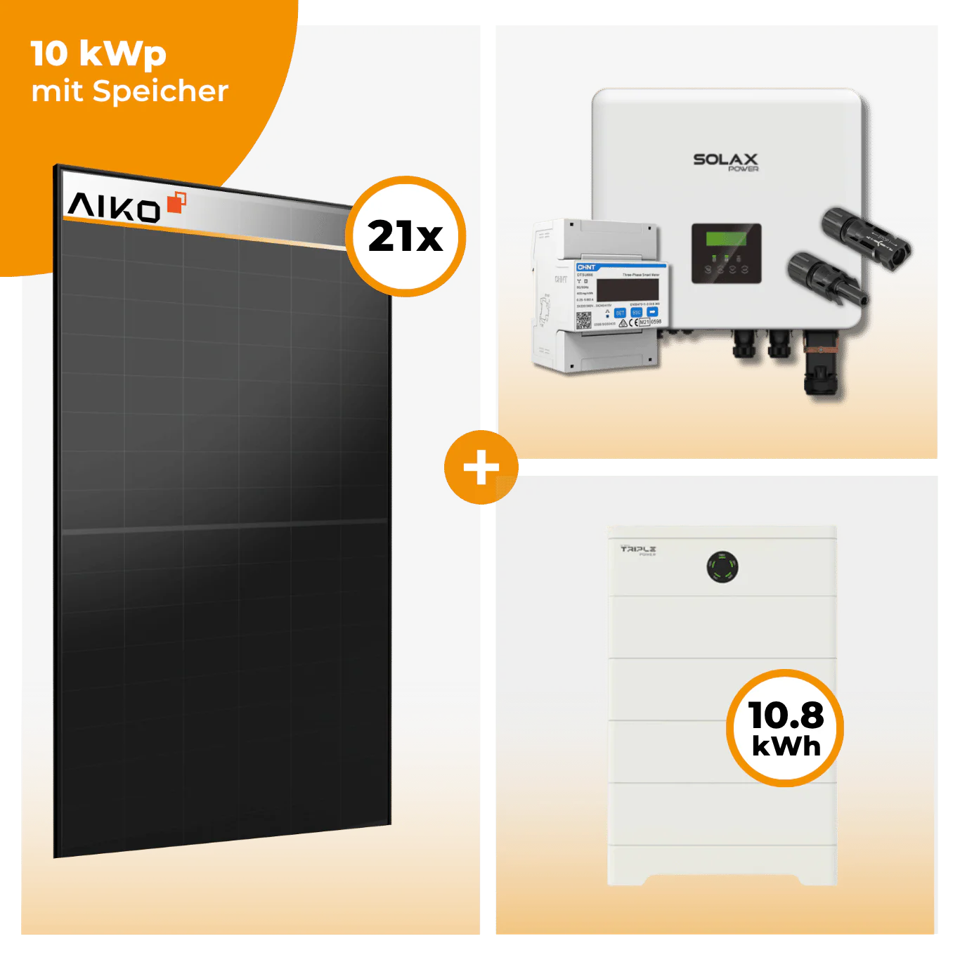 PV Komplettset 10 kWp – 21 x Aiko 470 Neostar 3S+ & Solax X3 Hybrid opt. T-BAT SYS Speicher - Image 5