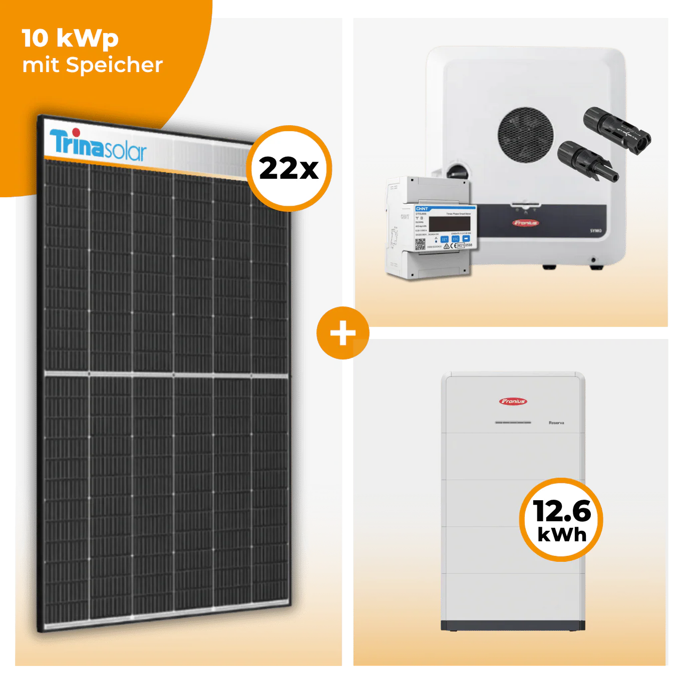 PV Komplettset 10 kWp – 22 x Trina 455 Black Frame & Fronius Symo GEN24 Plus opt. Fronius Reserva Speicher - Image 5
