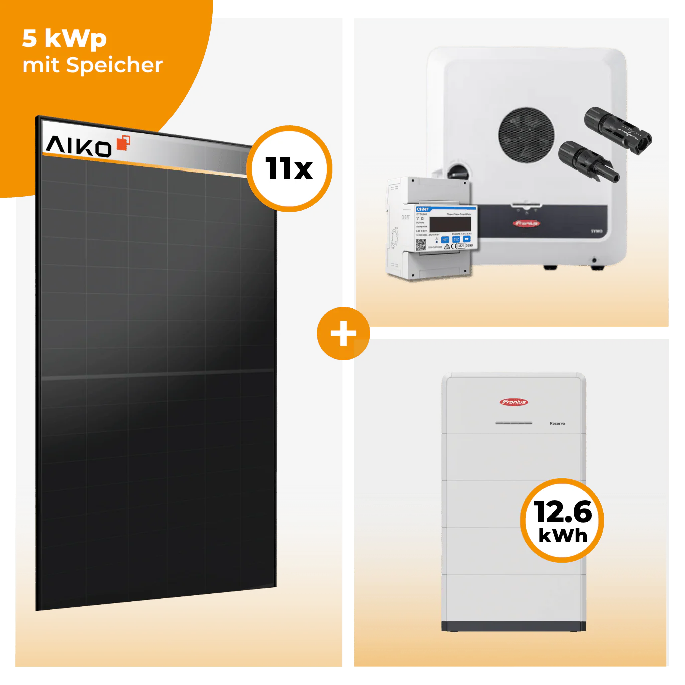 PV Komplettset 5 kWp – 11 x Aiko 470 Neostar 3S+ & Fronius Symo GEN24 Plus opt. Fronius Reserva Speicher - Image 5