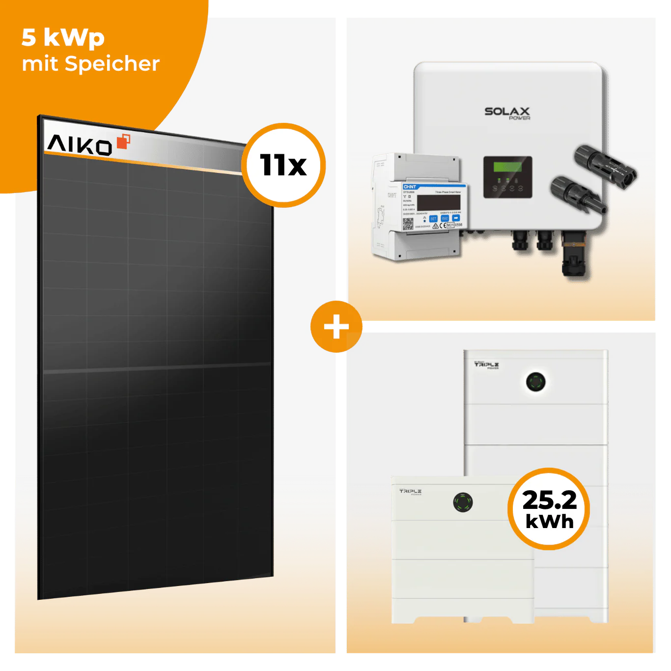 PV Komplettset 5 kWp – 11 x Aiko 470 Neostar 3S+ & Solax X3 Hybrid opt. T-BAT SYS Speicher - Image 9