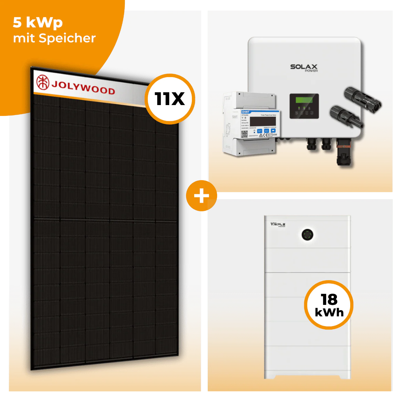 PV Komplettset 5 kWp – 11 x Jolywood 455 Full Black & Solax X3 Hybrid opt. T-BAT SYS Speicher - Image 7