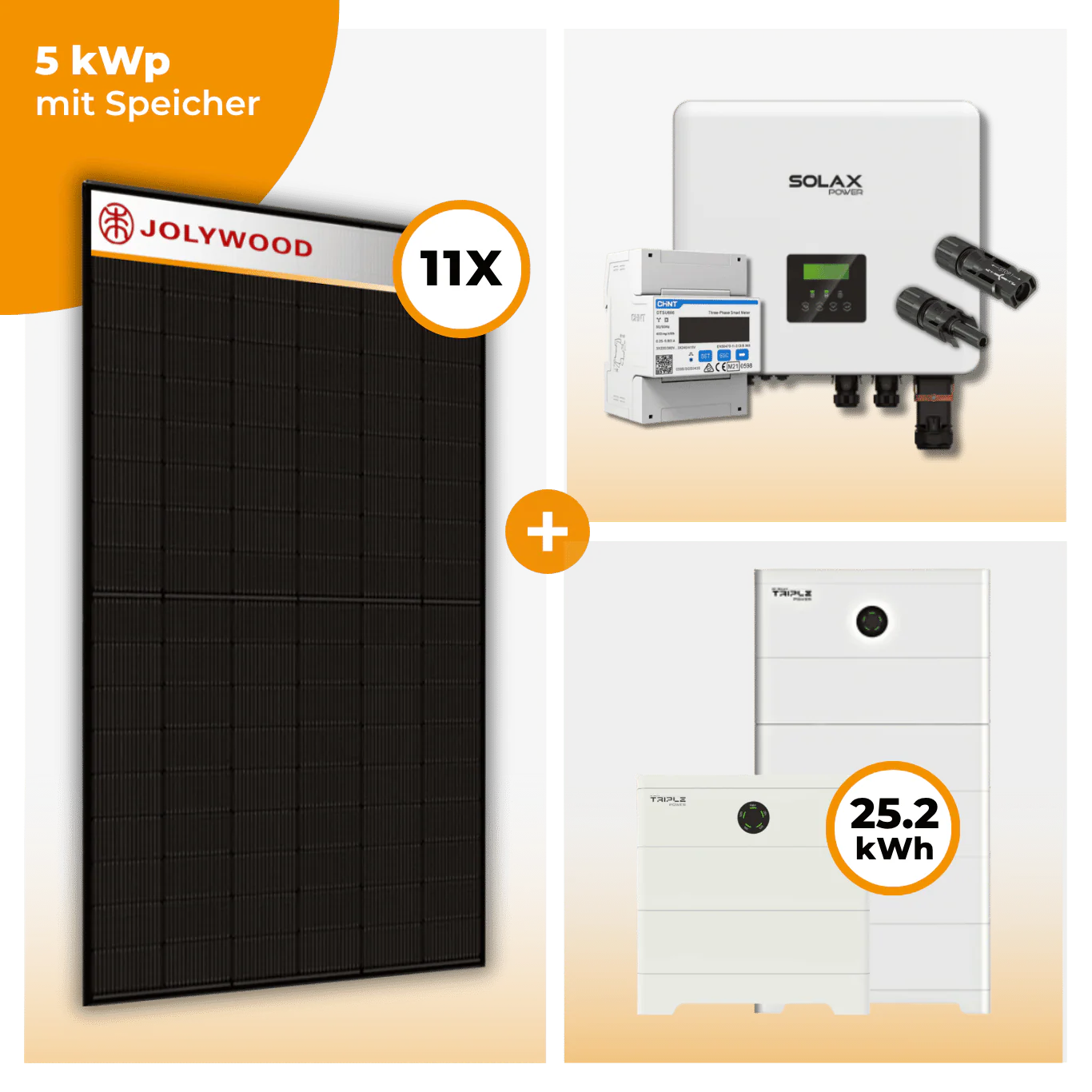 PV Komplettset 5 kWp – 11 x Jolywood 455 Full Black & Solax X3 Hybrid opt. T-BAT SYS Speicher - Image 9