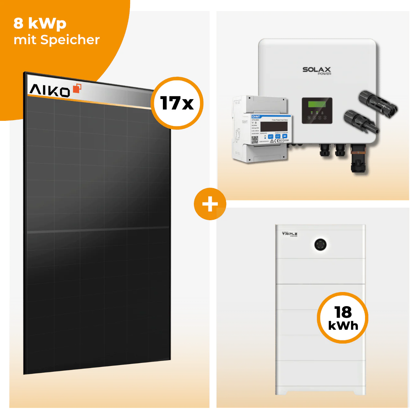 PV Komplettset 8 kWp – 17 x Aiko 470 Neostar 3S+ & Solax X3 Hybrid opt. T-BAT SYS Speicher - Image 7