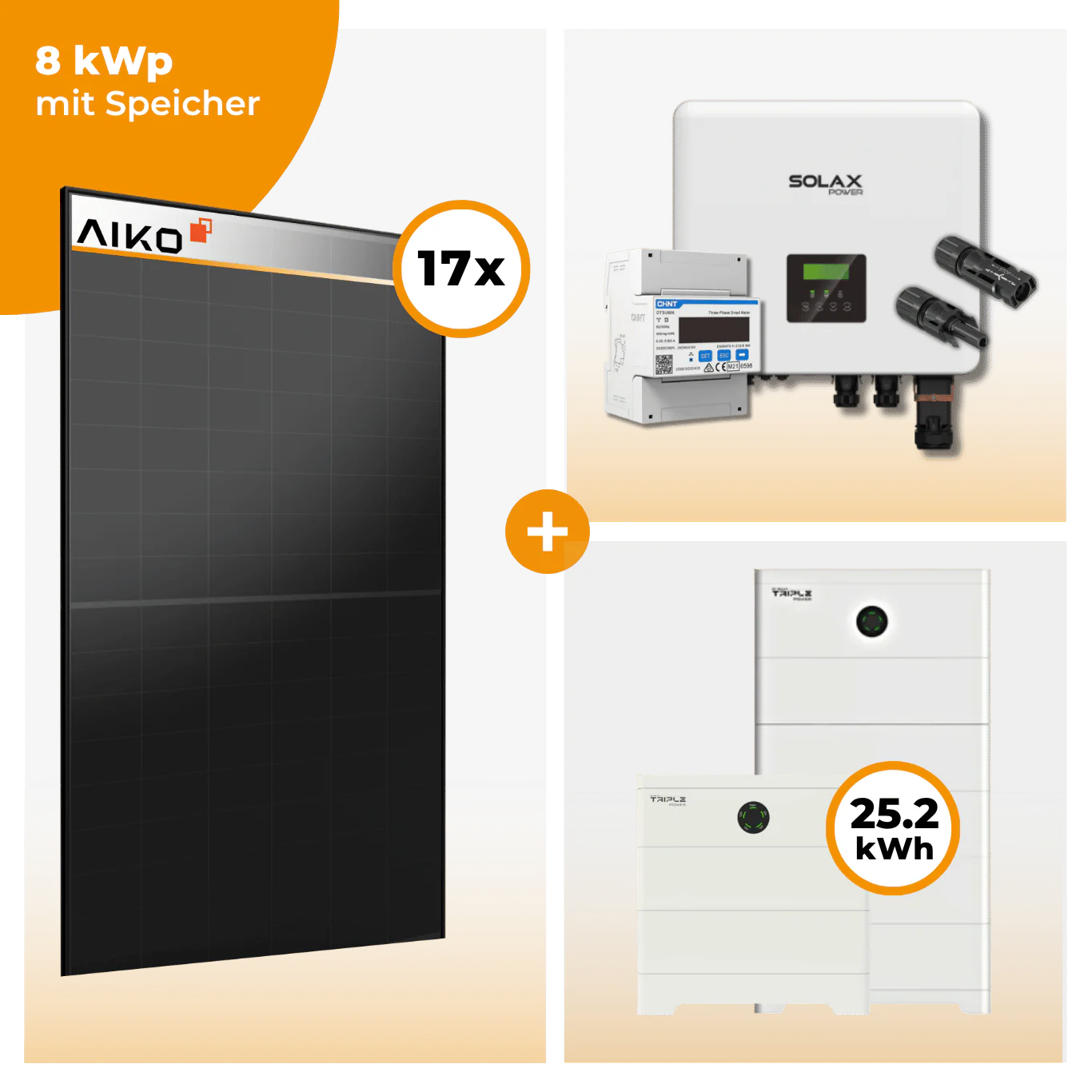 PV Komplettset 8 kWp – 17 x Aiko 470 Neostar 3S+ & Solax X3 Hybrid opt. T-BAT SYS Speicher - Image 9