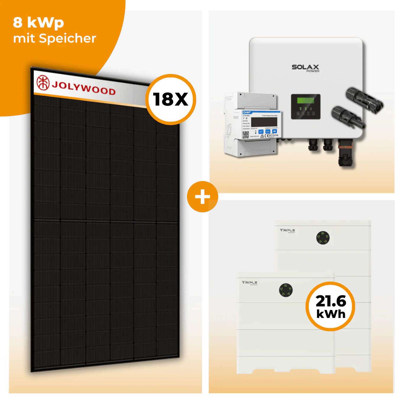 PV Komplettset 8 kWp – 18 x Jolywood 455 Full Black & Solax X3 Hybrid opt. T-BAT SYS Speicher - Image 8