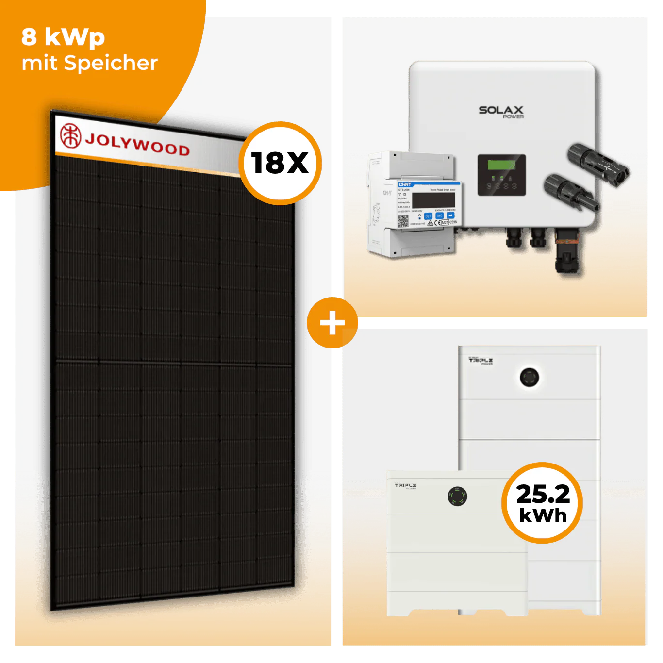PV Komplettset 8 kWp – 18 x Jolywood 455 Full Black & Solax X3 Hybrid opt. T-BAT SYS Speicher - Image 9
