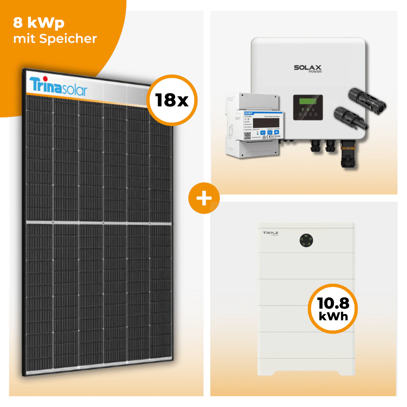 PV Komplettset 8 kWp – 18 x Trina 455 Black Frame & Solax X3 Hybrid opt. T-BAT SYS Speicher - Image 4
