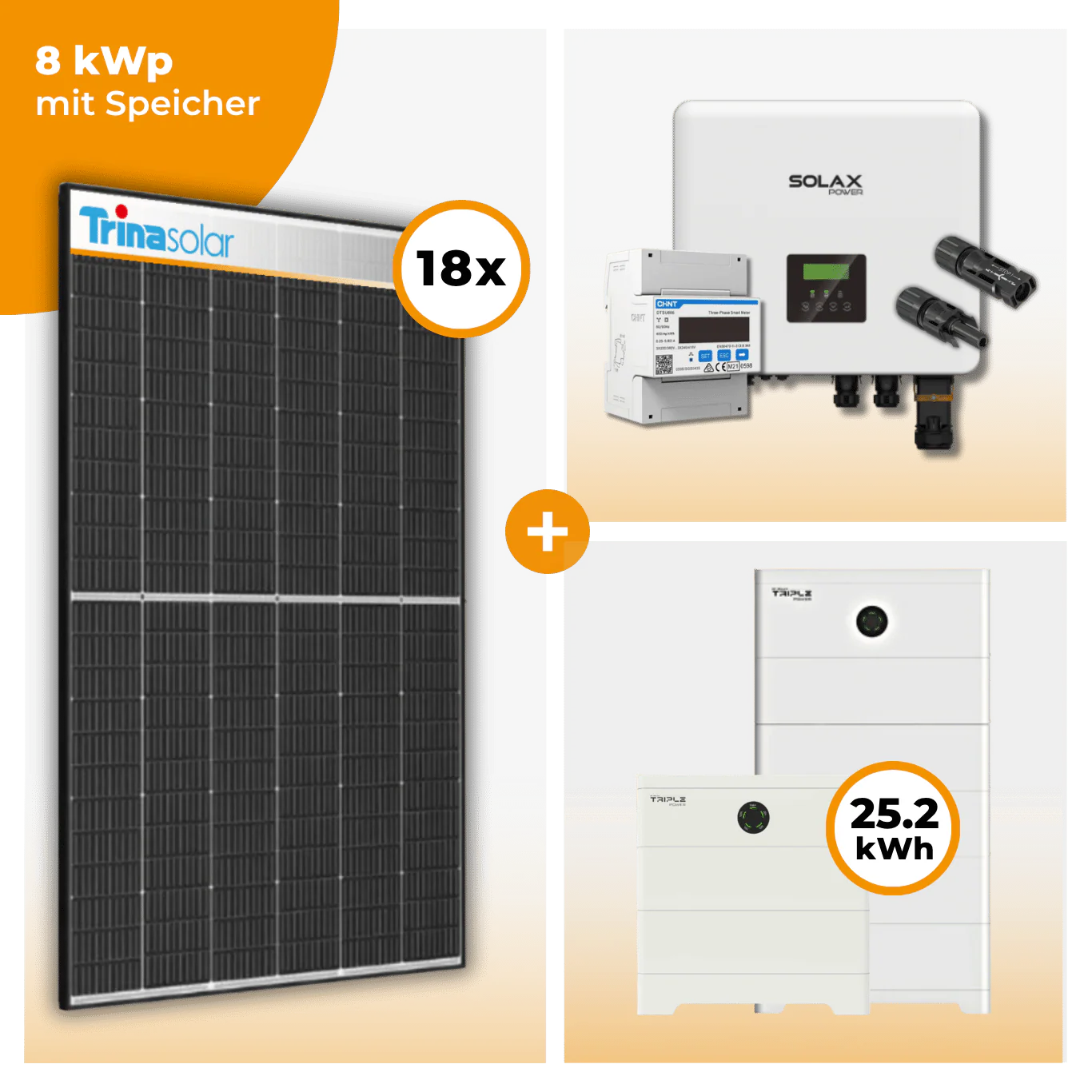 PV Komplettset 8 kWp – 18 x Trina 455 Black Frame & Solax X3 Hybrid opt. T-BAT SYS Speicher - Image 8